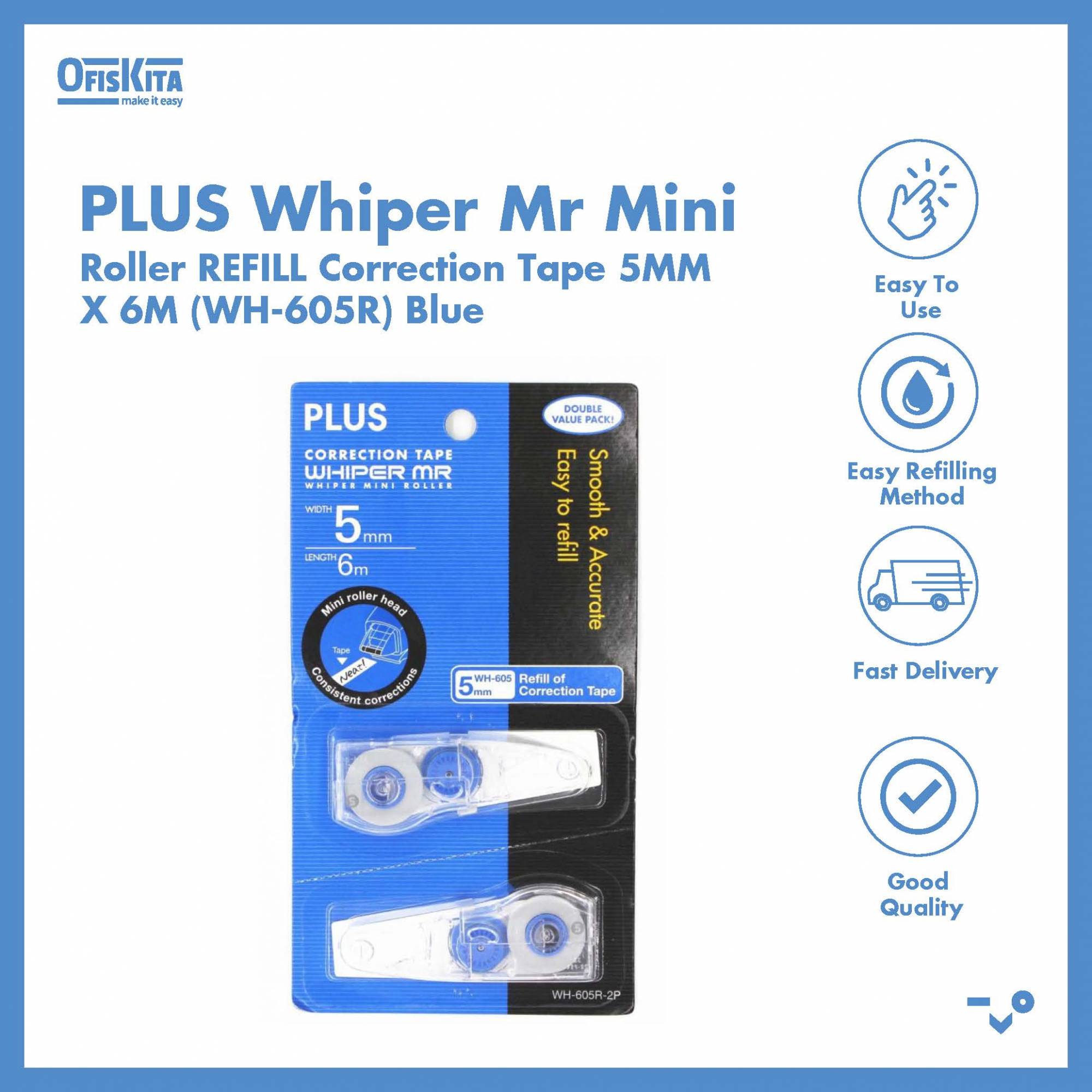 Ofiskita PLUS Whiper Mr Mini Roller REFILL Correction Tape 5MM X 6M